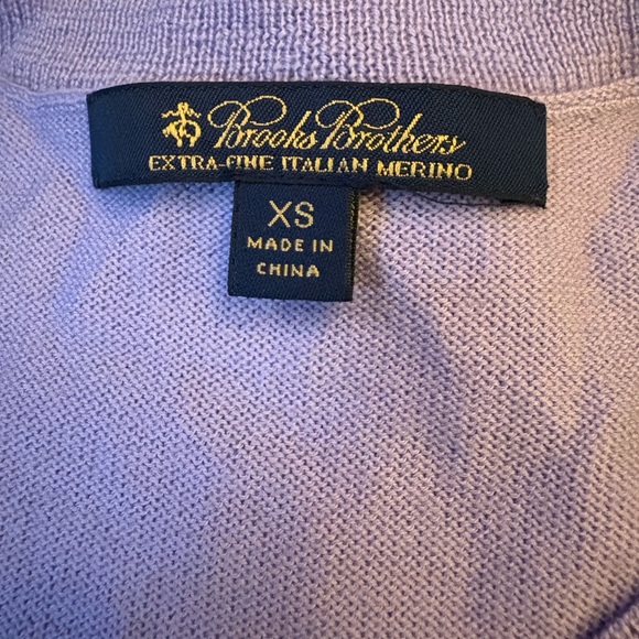 Brooks Brothers Lilac Extra Fine 100% Merino Wool Short Sleeve Tee - Picture 4 of 5